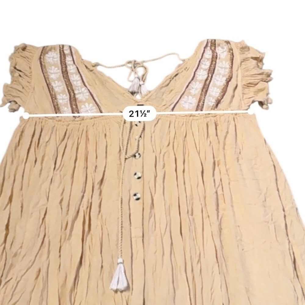Free People Will Wait For You Dress Women's Medium Natural Boho Ruffle Festival - Picture 8 of 9